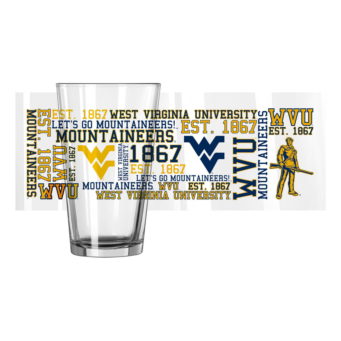 West Virginia 16oz Spirit Pint Glass