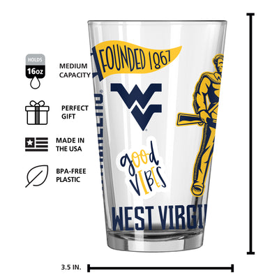 West Virginia 16oz Native Pint Glass - Logo Brands