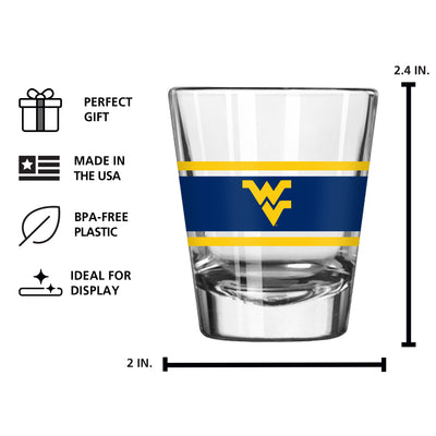 West Virginia 2oz Stripe Shot Glass