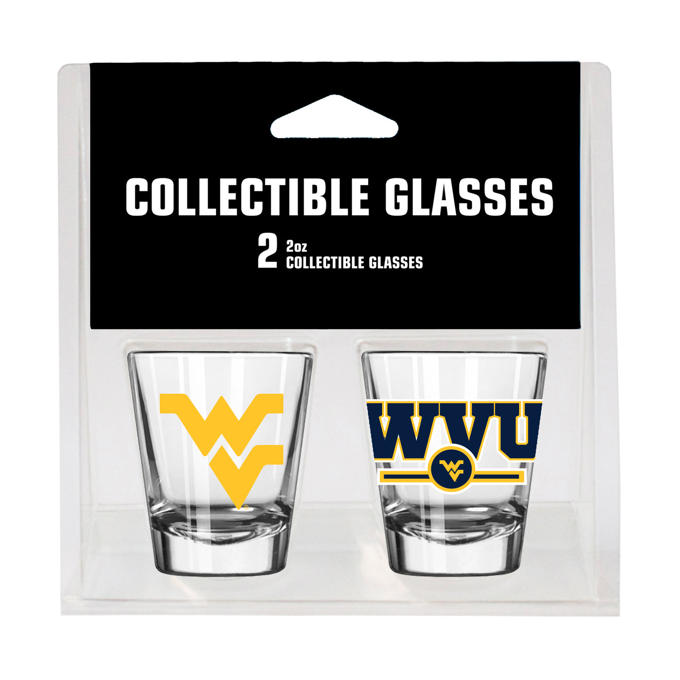 West Virginia Campus Colors 2oz Letterman Shot Glass 2 Pack