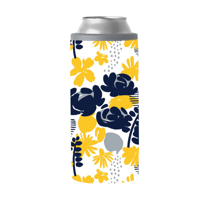 West Virginia 12oz Floral Slim Can Coolie