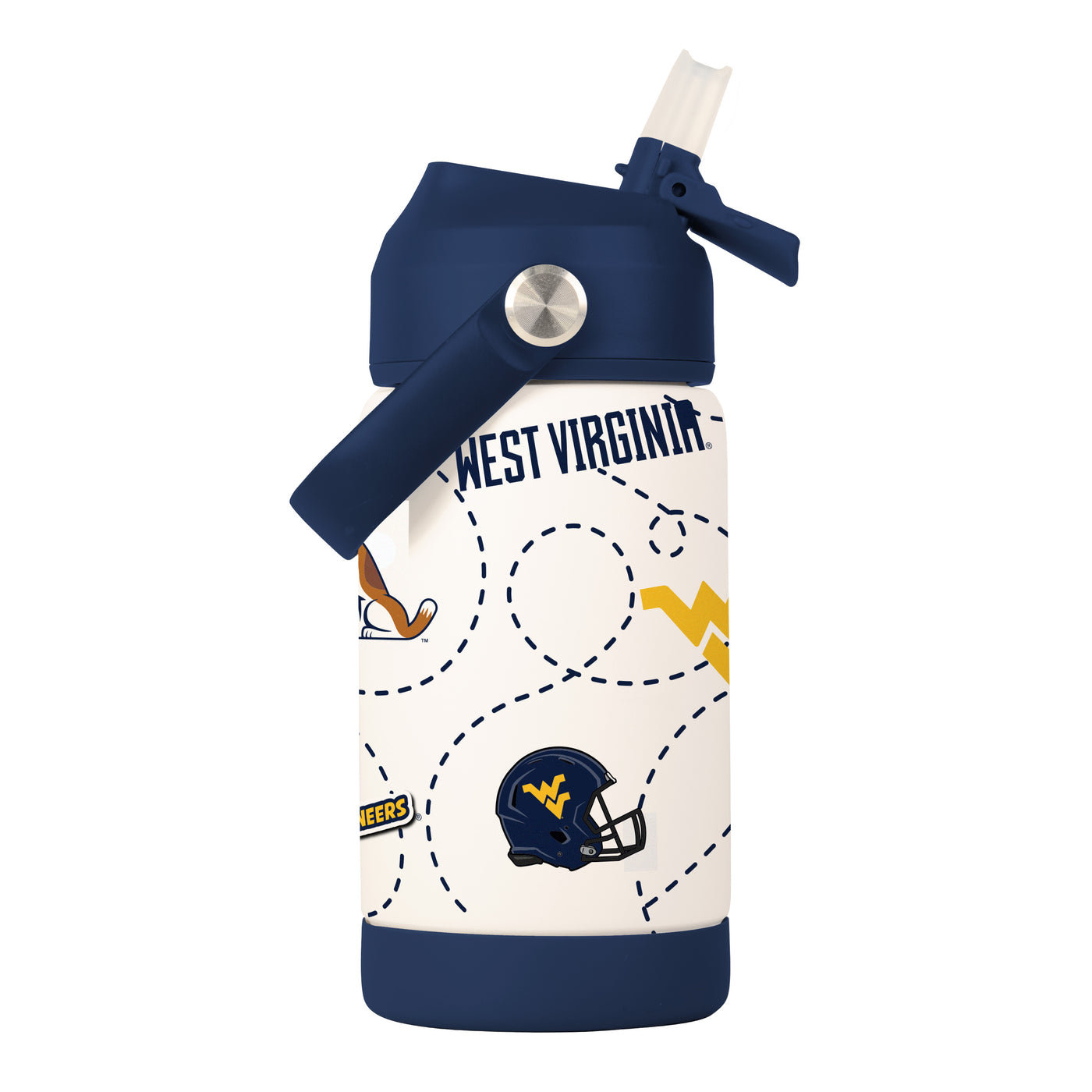 West Virginia 12oz Mascot SS Kids Bottle