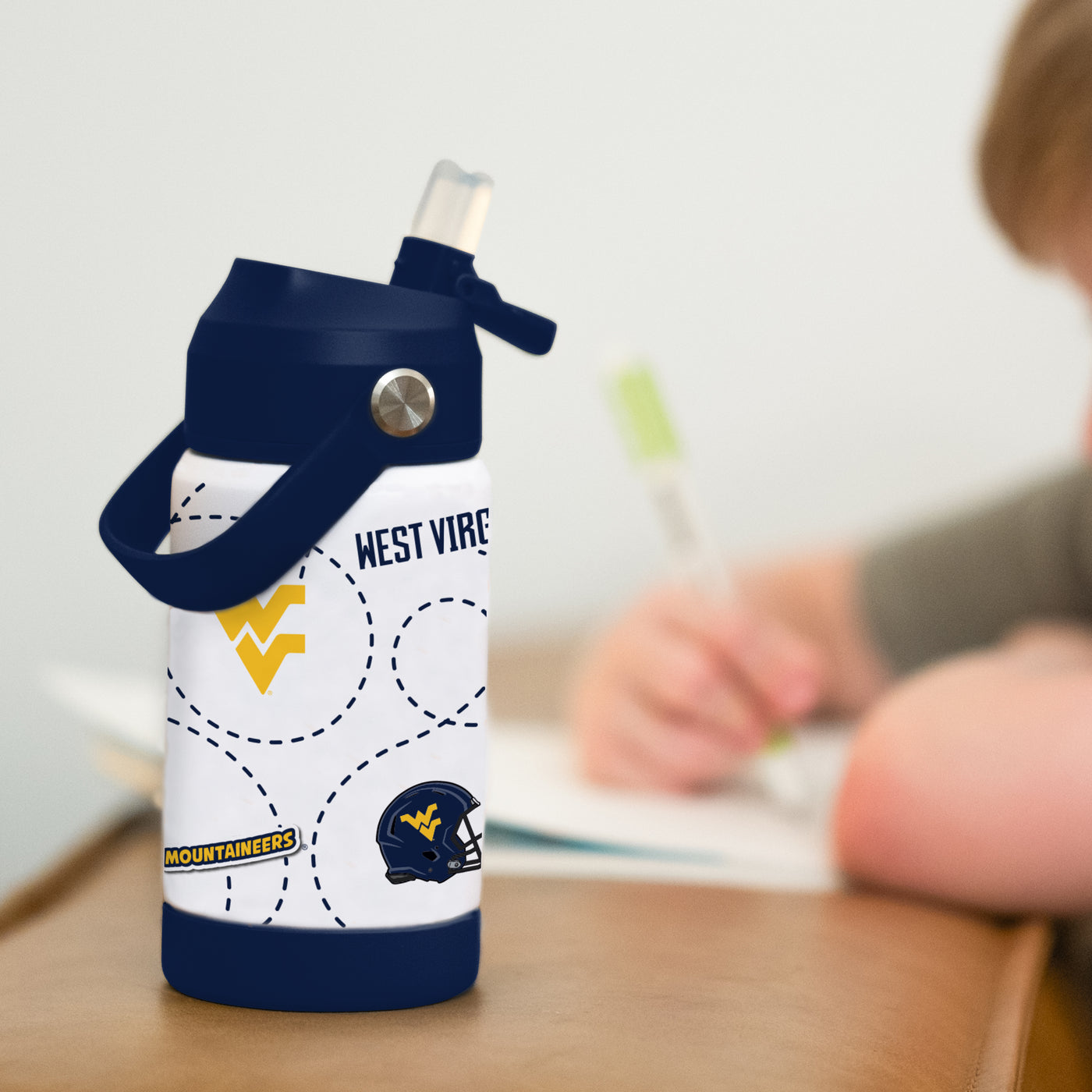 West Virginia 12oz Mascot SS Kids Bottle