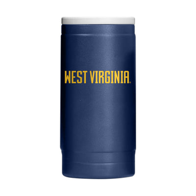 West Virginia Flipside Powder Coat Slim Can Coolie - Logo Brands
