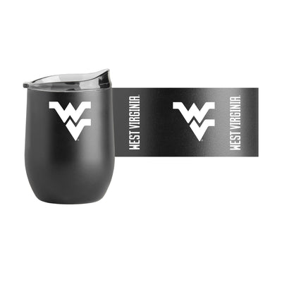 West Virginia 16oz Black Powder Coat Curved Beverage