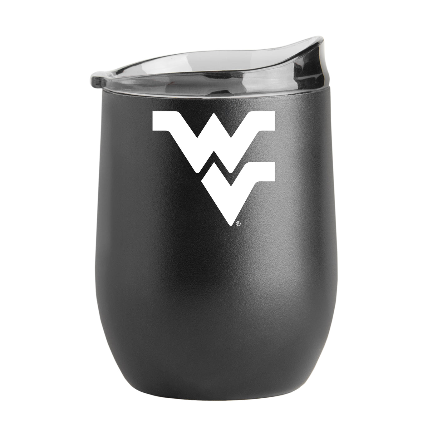 West Virginia 16oz Black Powder Coat Curved Beverage