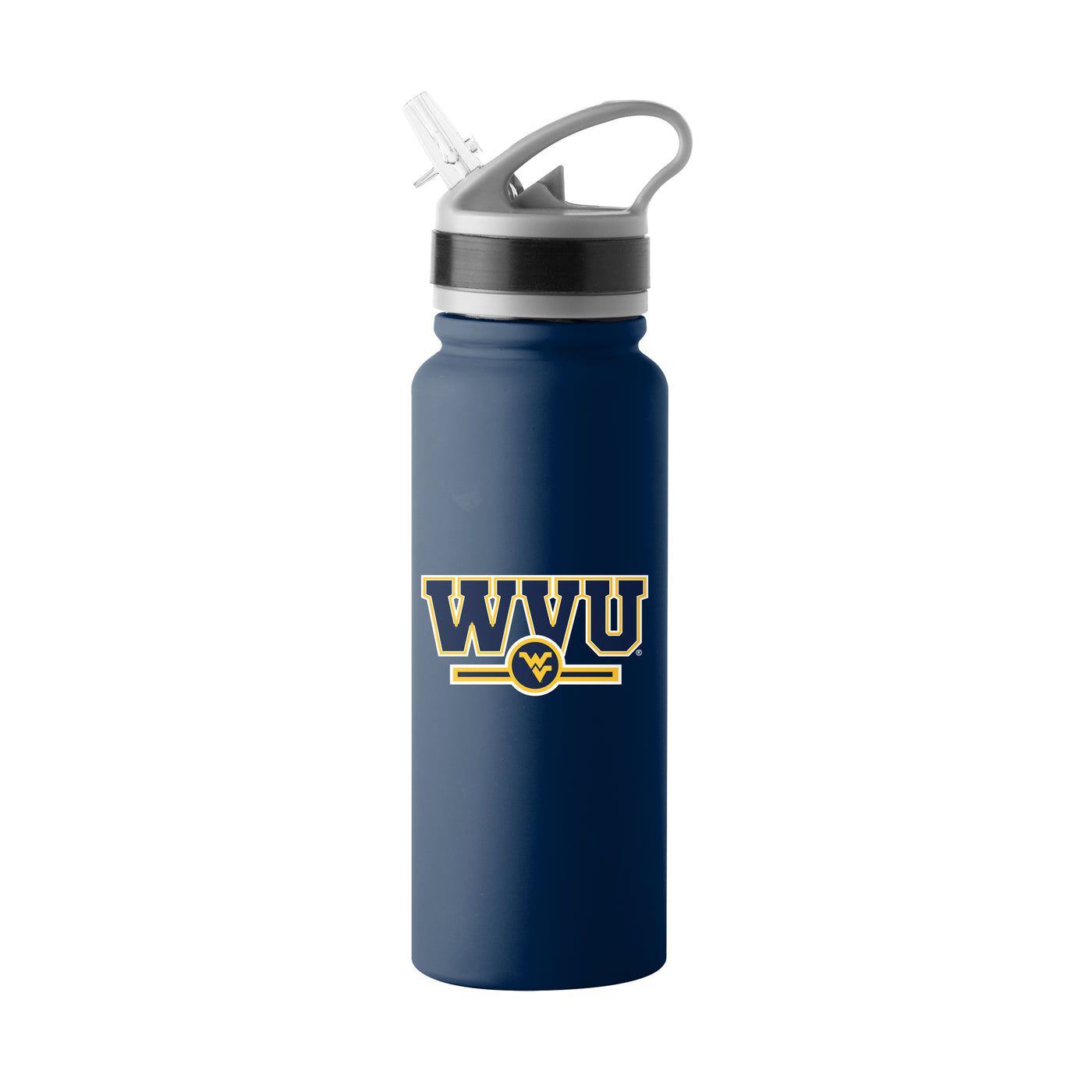 West Virginia 25oz Campus Color Letterman Stainless Single Wall Flip Top Bottle