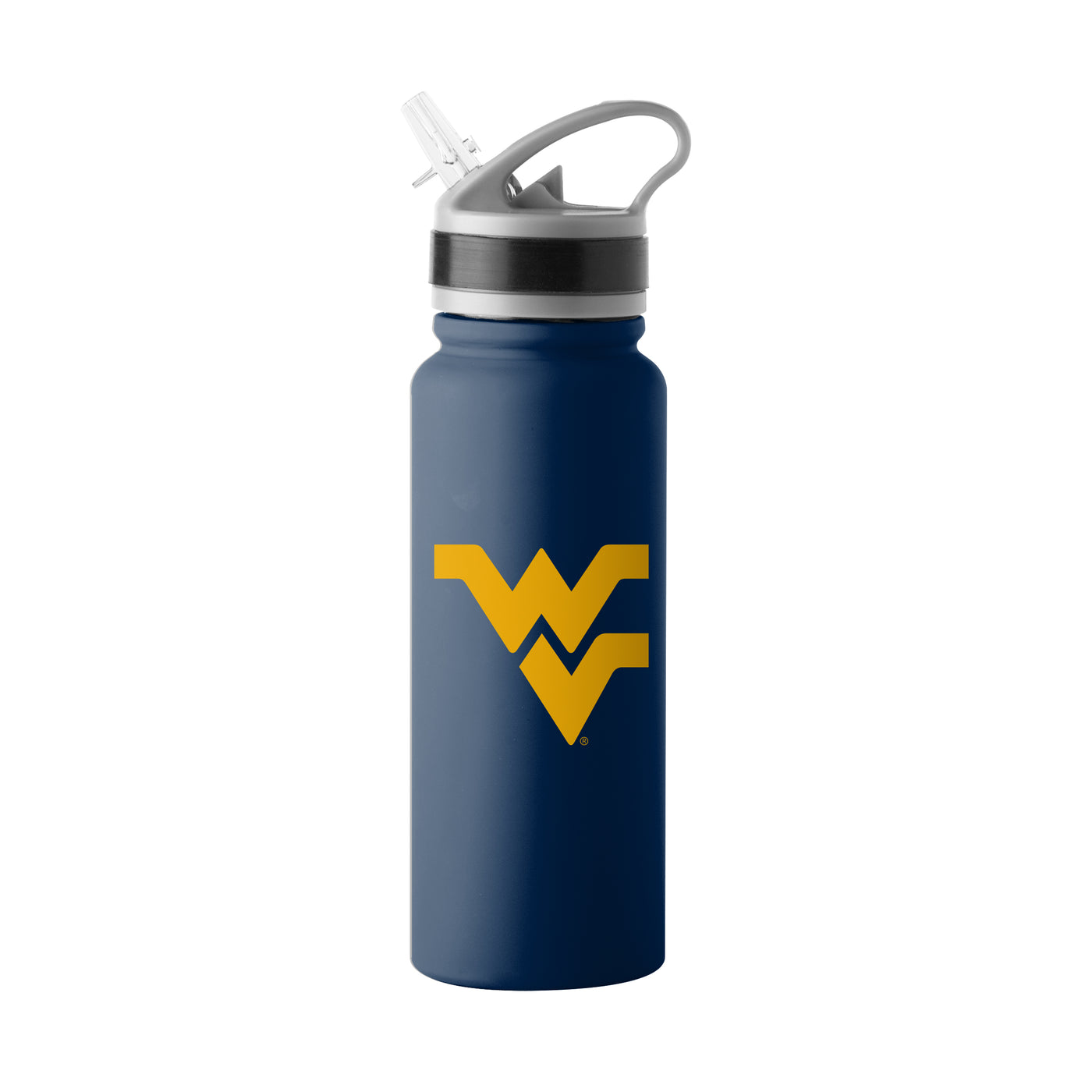 West Virginia Logo 25oz Stainless Single Wall Flip Top Bottle