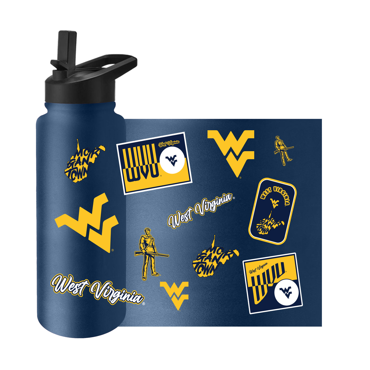 West Virginia 34oz Dreamweave Quencher Bottle