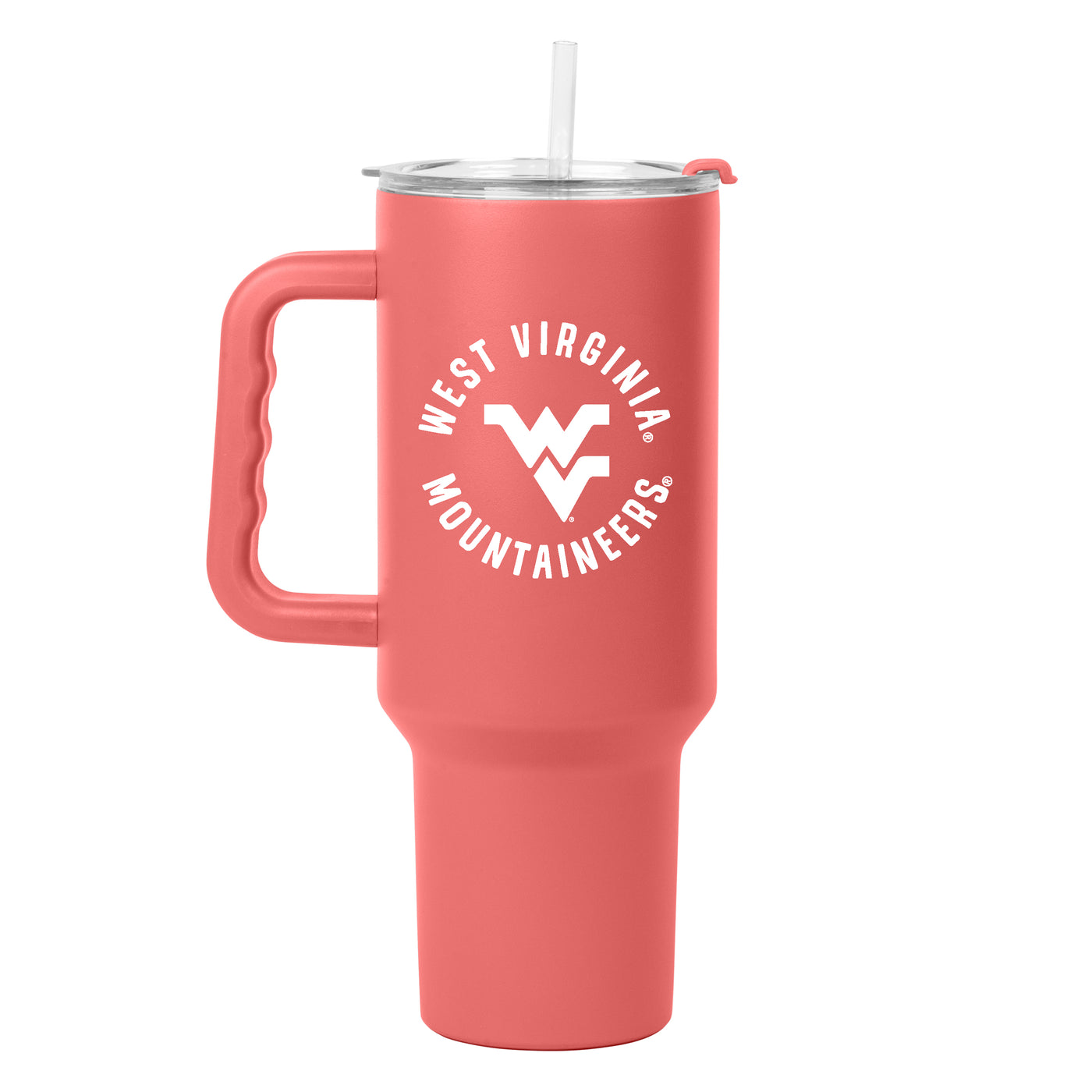 West Virginia 40oz Coral Powder Coat Tumbler