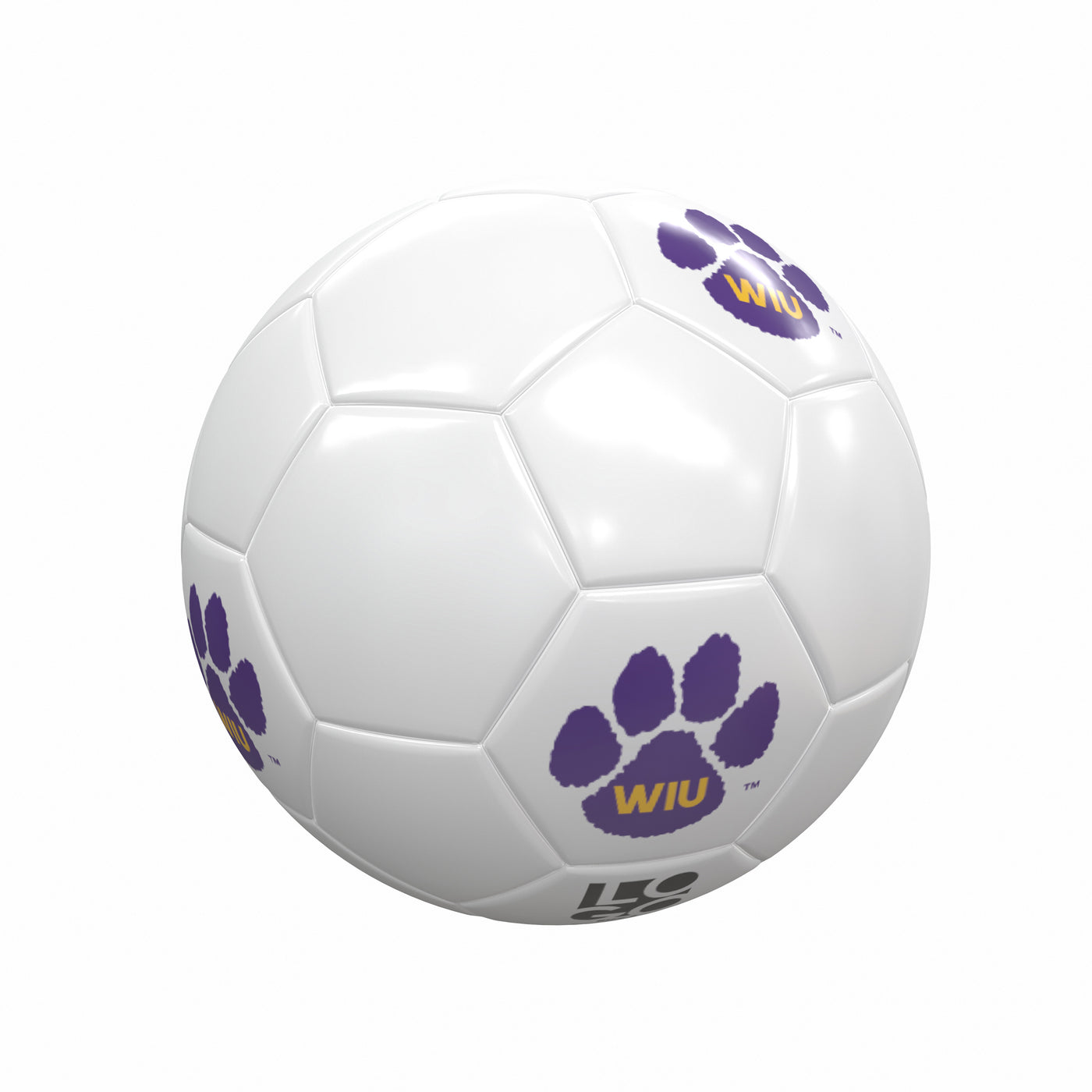 Western Illinois University White Soccer Ball f/ Primary Logo