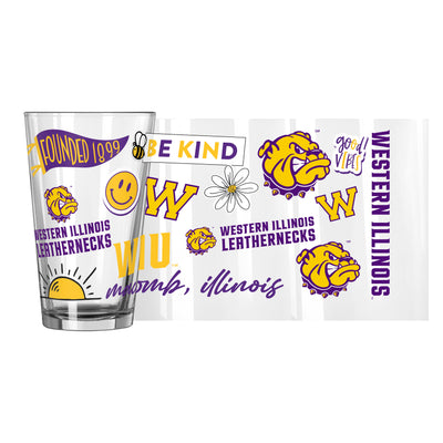 Western Illinois 16oz Native Pint Glass