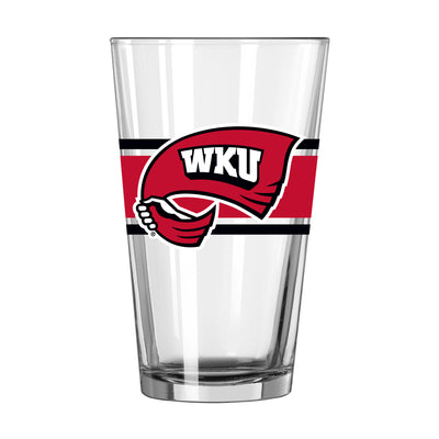 Western Kentucky 16oz Stripe Pint Glass - Logo Brands