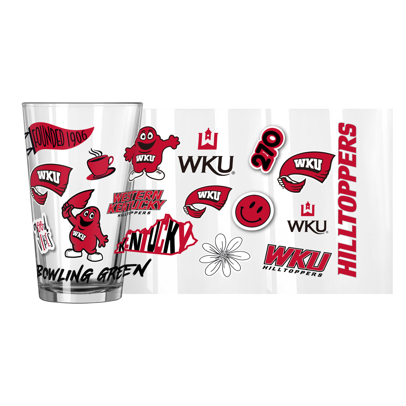 Western Kentucky 16oz Native Pint Glass