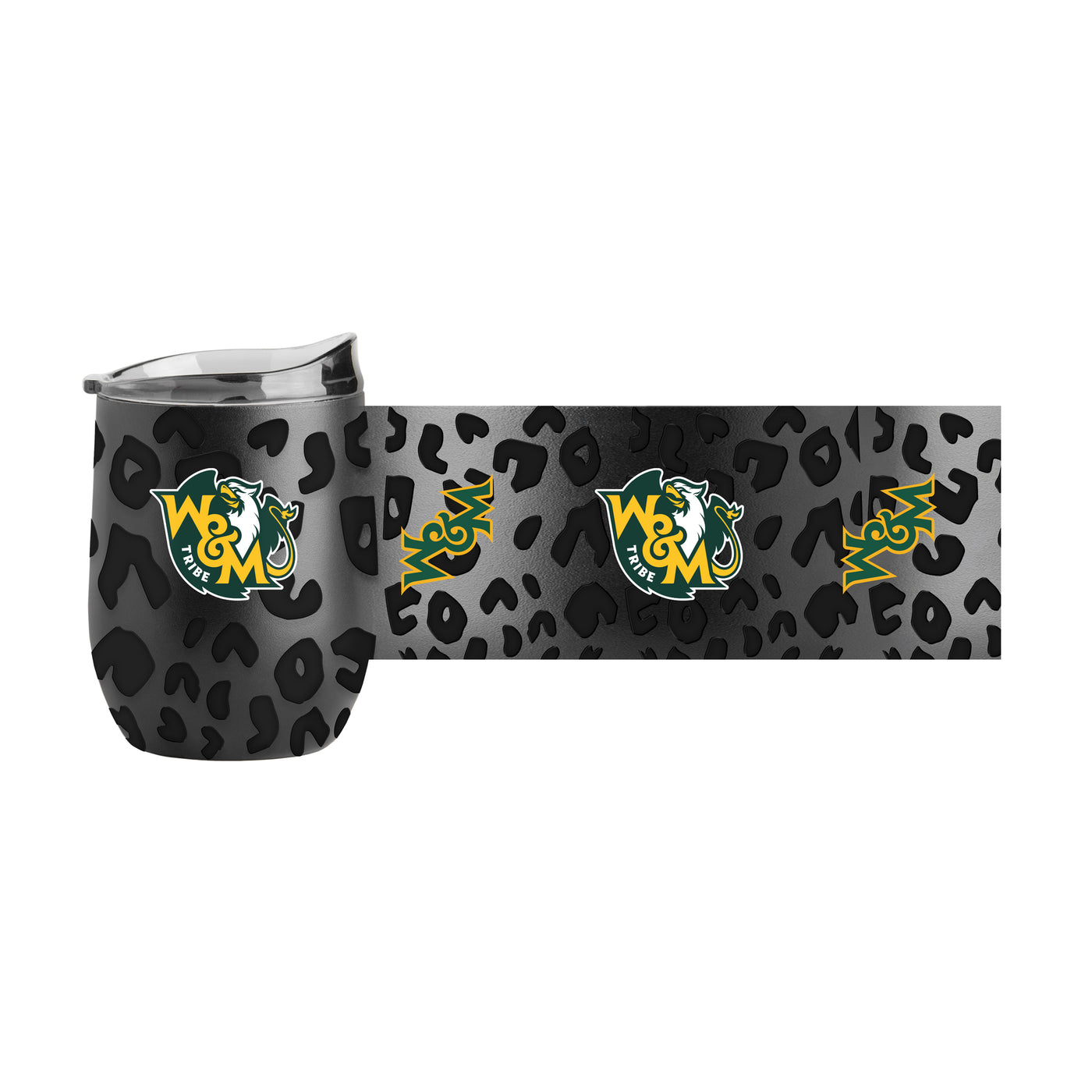 William & Mary Leopard 16oz Black Powdercoat Curved Beverage