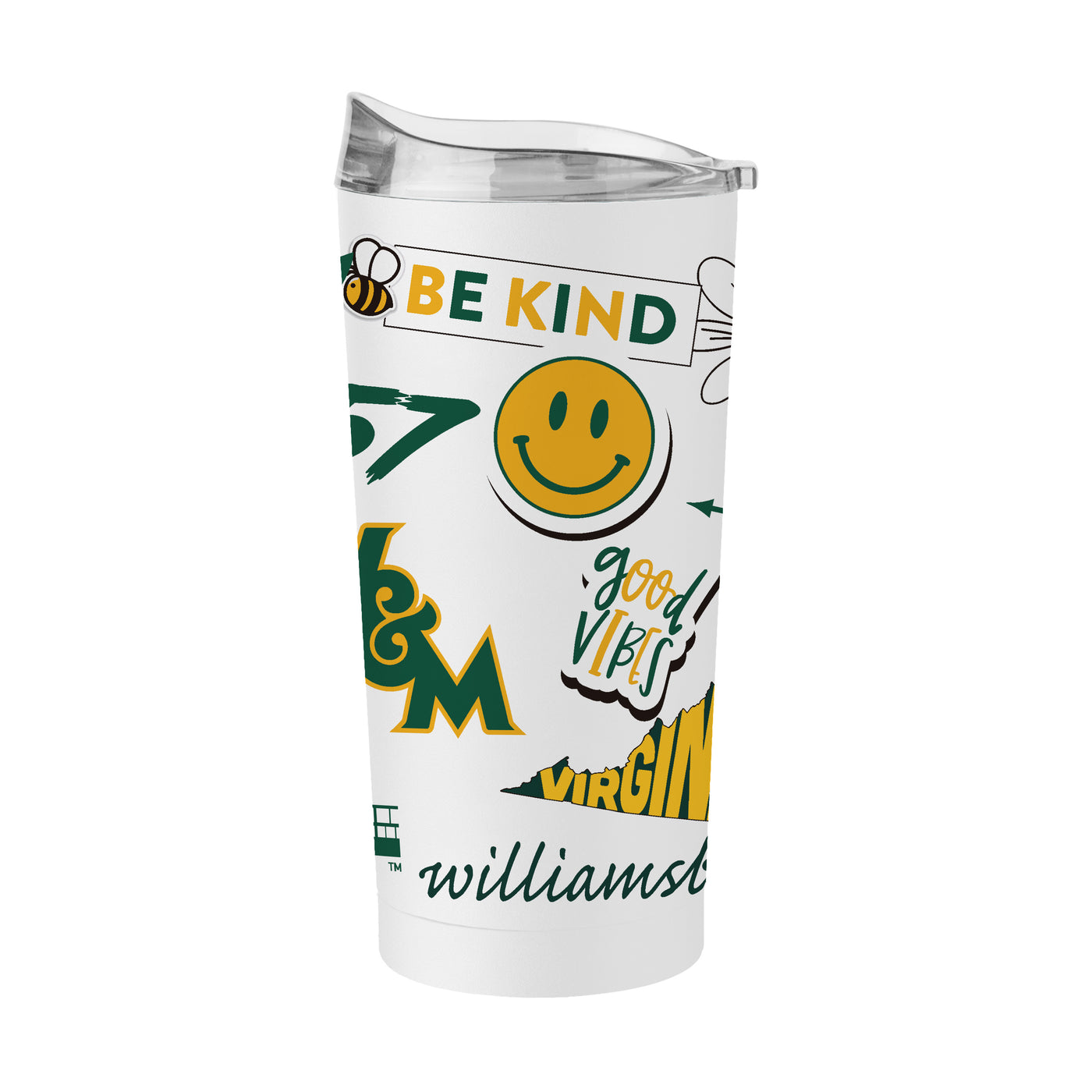 Willam and Mary 20oz Native Powder Coat Tumbler - Logo Brands