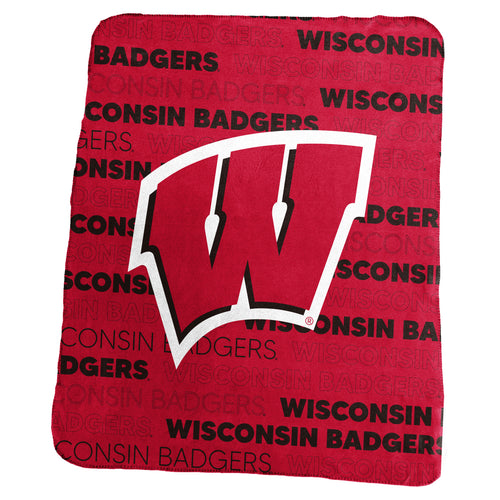 Wisconsin Classic Throw blanket by Logo Brands, soft and cozy with Wisconsin state design, perfect for home decor or warmth.
