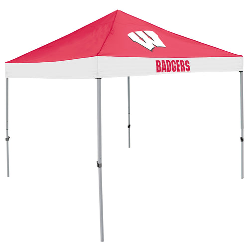 Wisconsin Economy Canopy shelter by Logo Brands, portable outdoor shelter with sturdy frame and fabric cover on display.