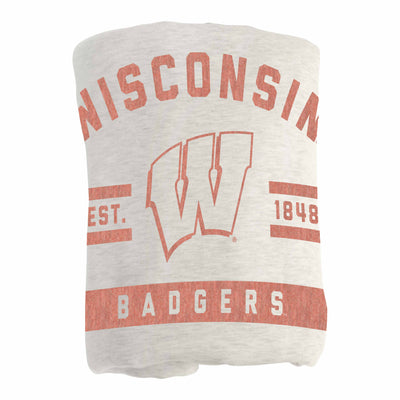 Wisconsin Oatmeal Sweatshirt Blanket - Logo Brands