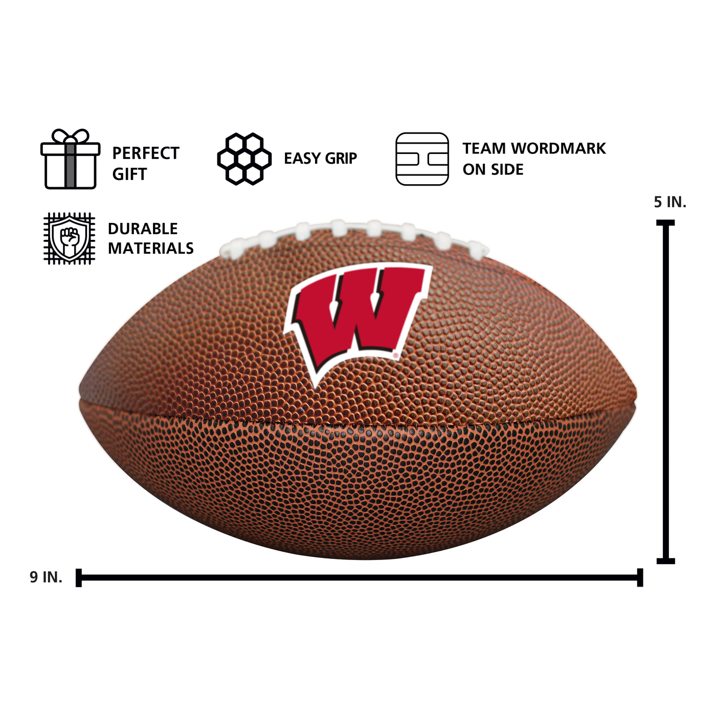 Wisconsin Mini Size Composite Football