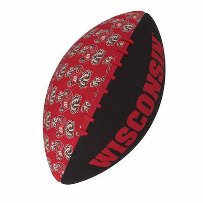 Wisconsin Repeating Mini-Size Rubber Football - Logo Brands