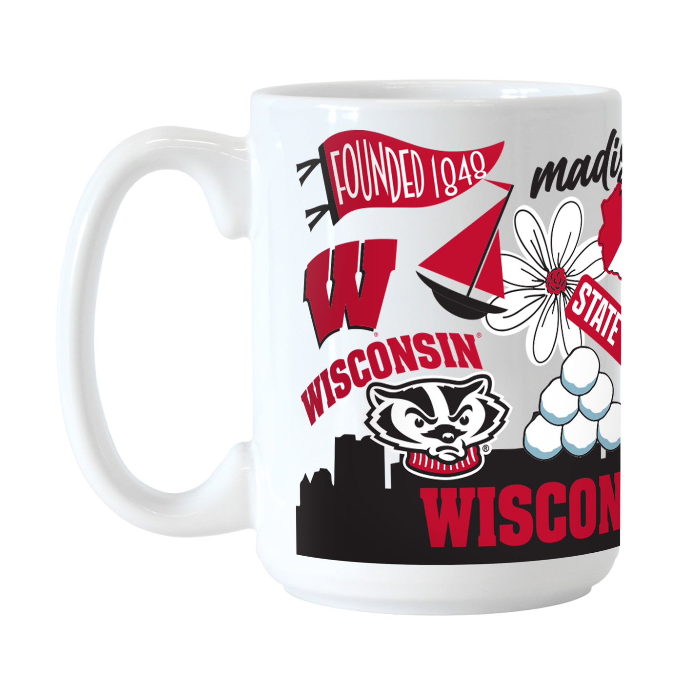 Wisconsin 15oz Native Sublimated Mug - Logo Brands