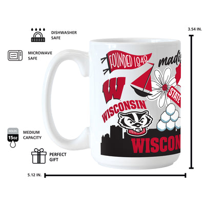 Wisconsin 15oz Native Sublimated Mug - Logo Brands