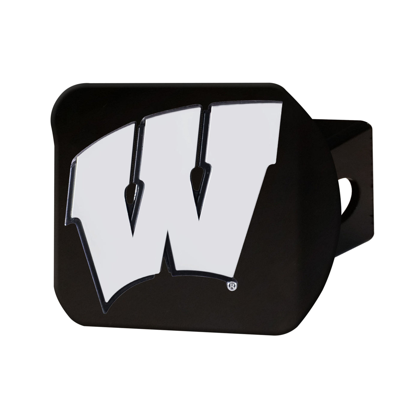 University of Wisconsin Chrome on Black Hitch Cover