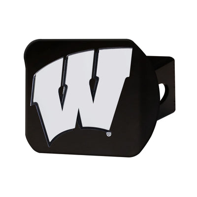 University of Wisconsin Chrome on Black Hitch Cover