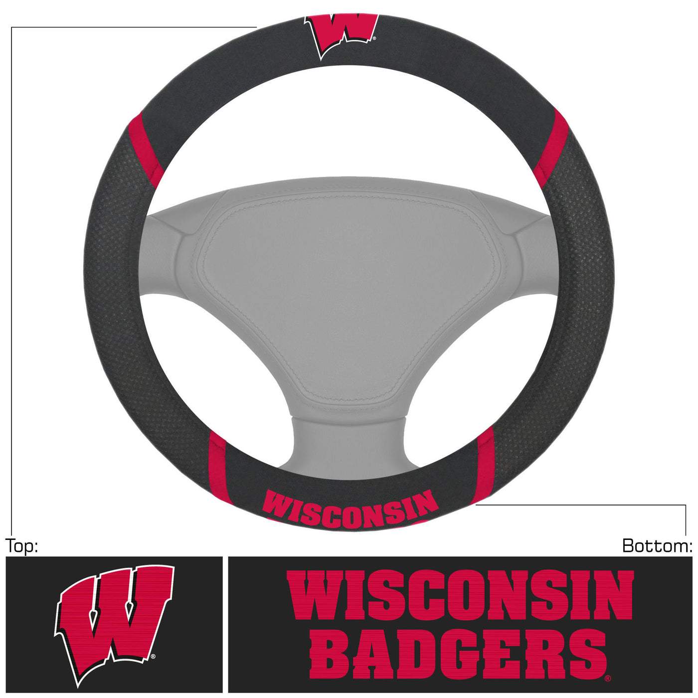 University of Wisconsin Steering Wheel Cover