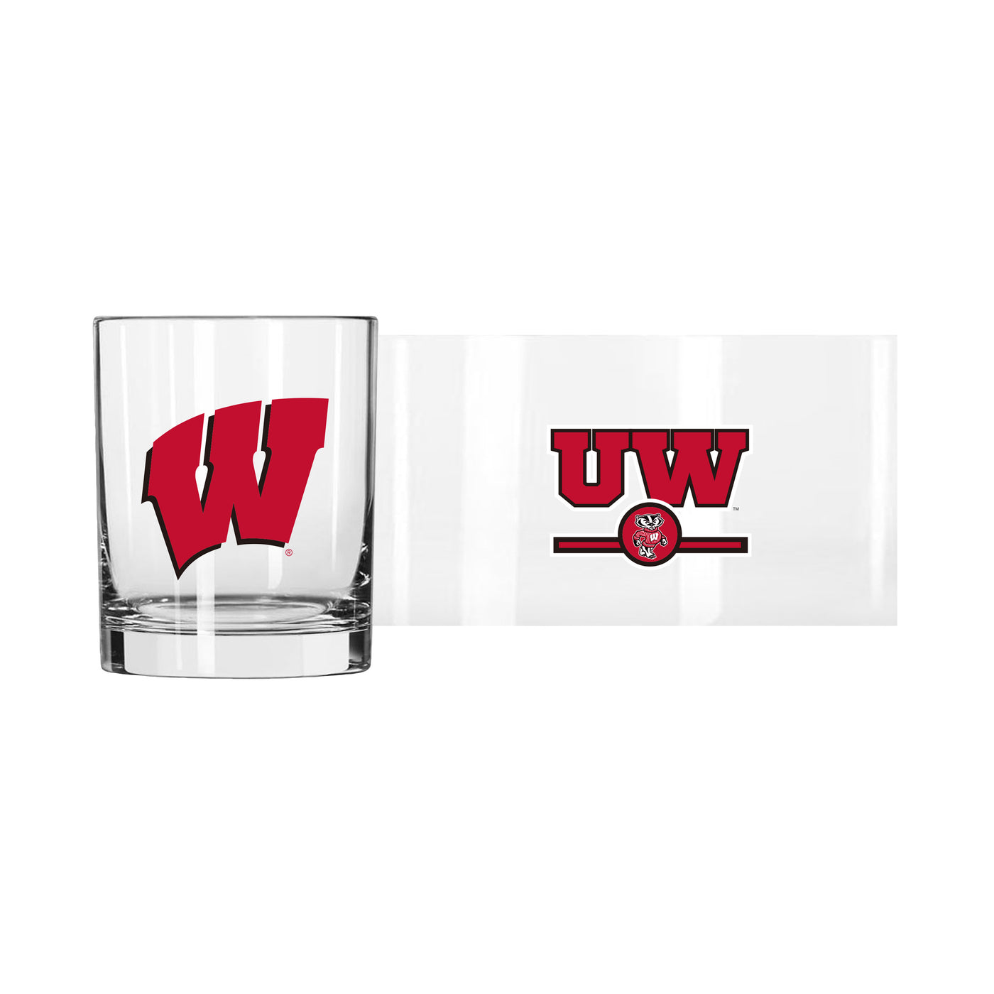 Wisconsin 14oz Letterman Rocks Glass