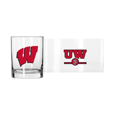 Wisconsin 14oz Letterman Rocks Glass