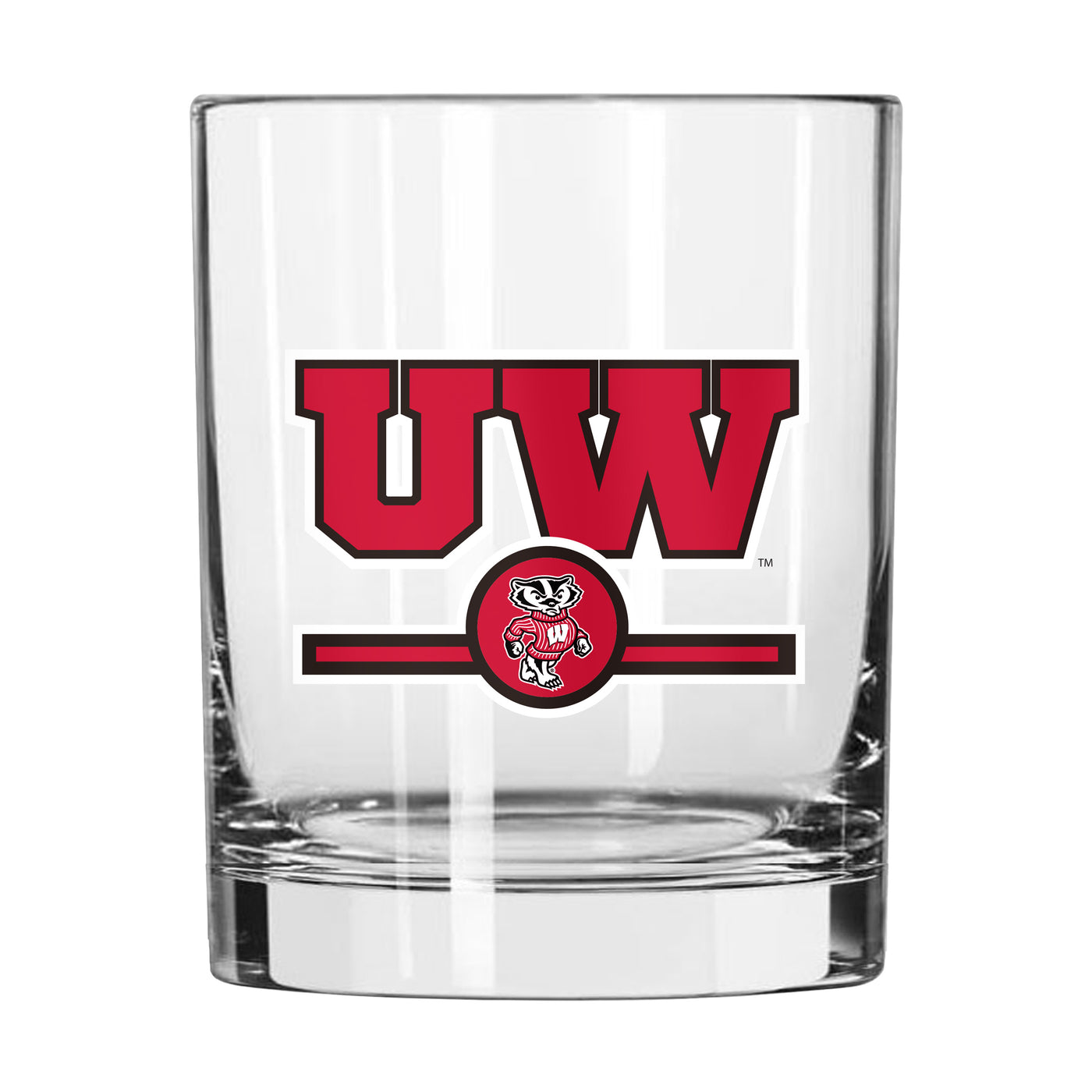 Wisconsin 14oz Letterman Rocks Glass