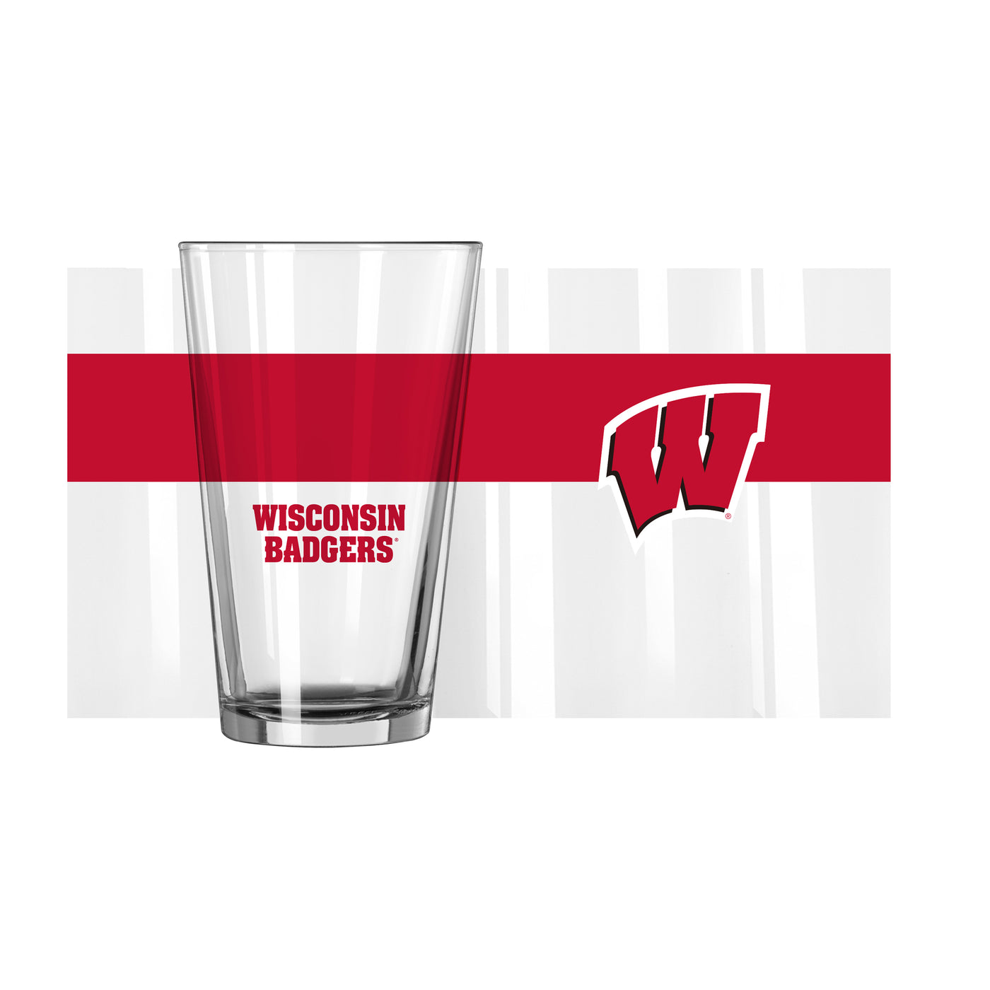 Wisconsin 16oz Colorblock Pint Glass