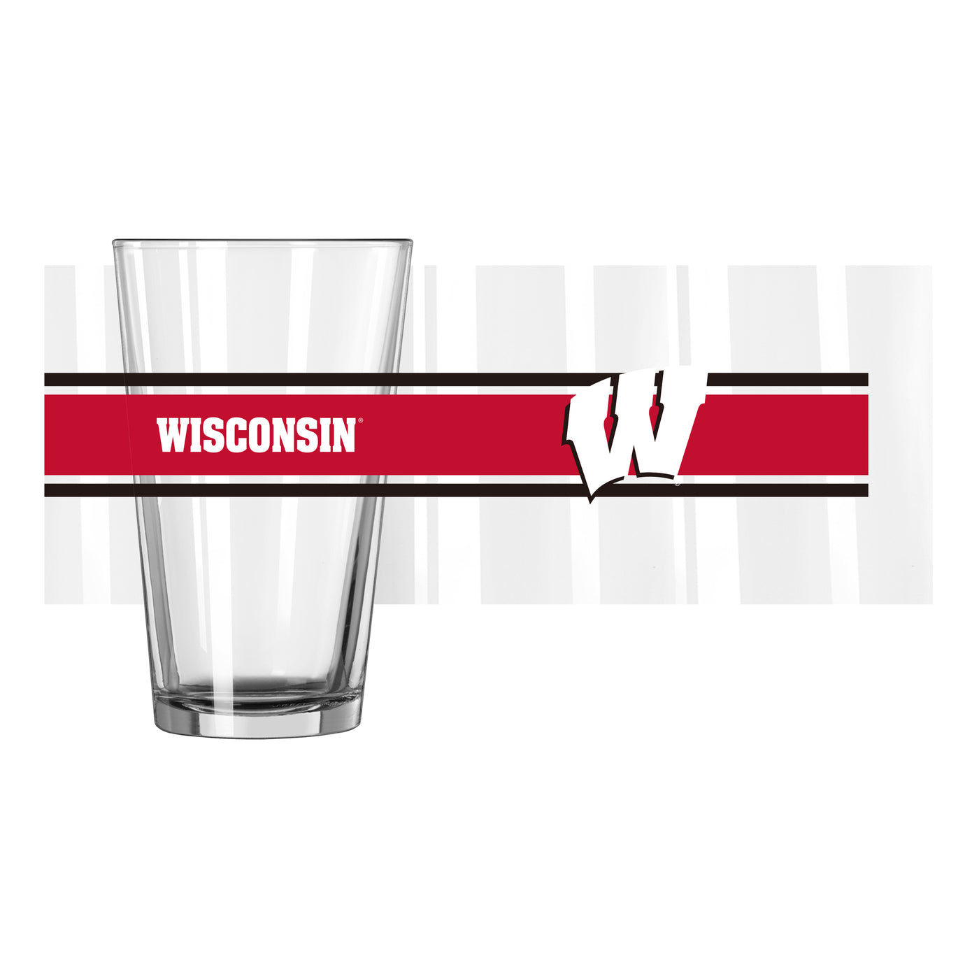 Wisconsin 16oz Stripe Pint Glass