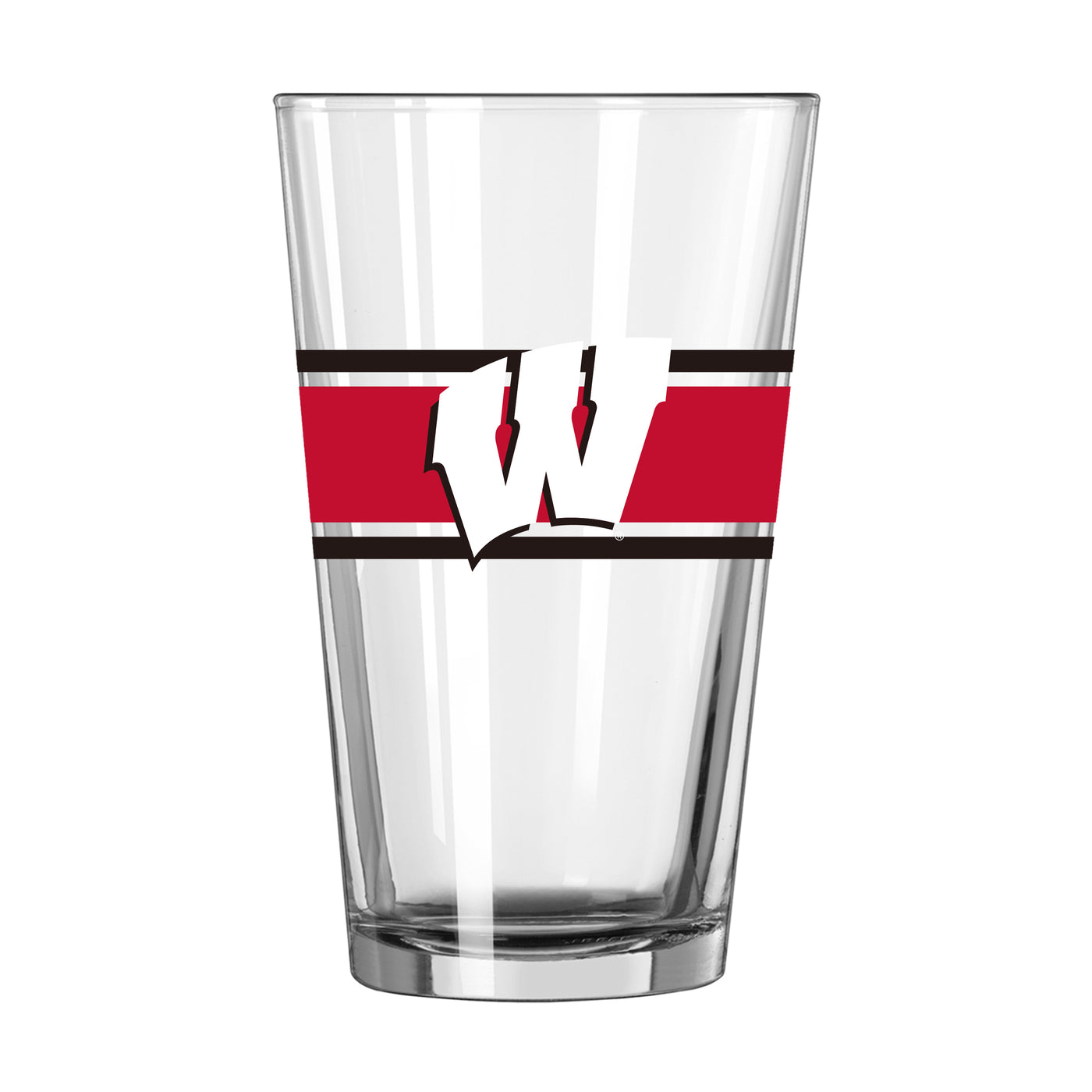 Wisconsin 16oz Stripe Pint Glass
