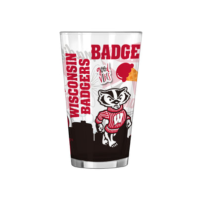 Wisconsin 16oz Native Pint Glass