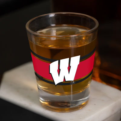 Wisconsin 2oz Stripe Shot Glass