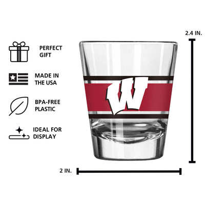 Wisconsin 2oz Stripe Shot Glass