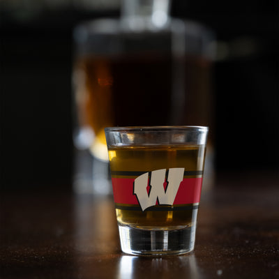 Wisconsin 2oz Stripe Shot Glass