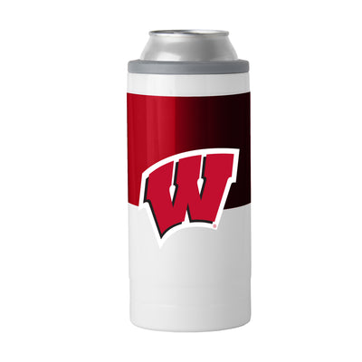 Wisconsin 12oz Colorblock Slim Can Coolie - Logo Brands