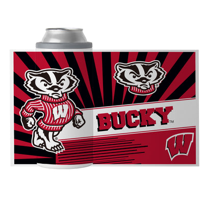 Wisconsin 12oz Mascot Slim Can Coolie