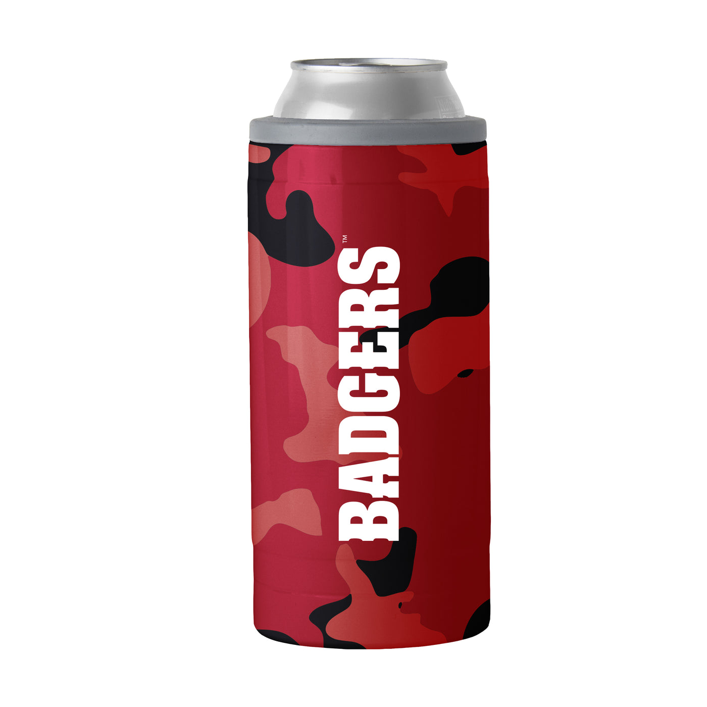 Wisconsin 12oz Camo Swagger Slim Can Coolie