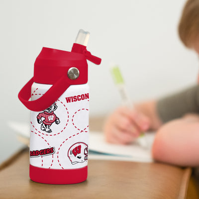 Wisconsin 12oz Mascot SS Kids Bottle