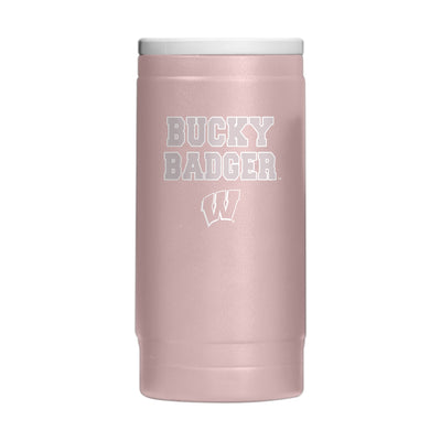Wisconsin  Stencil Powder Coat Slim Can Coolie