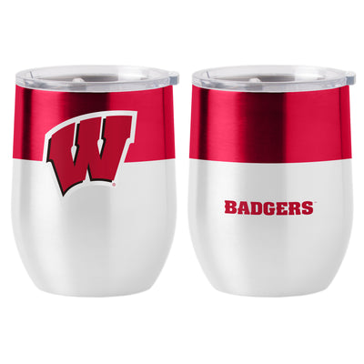 Wisconsin 16oz Colorblock Stainless Curved Beverage - Logo Brands