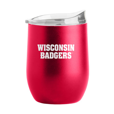 Wisconsin 16oz Flipside Powder Coat Curved Beverage - Logo Brands