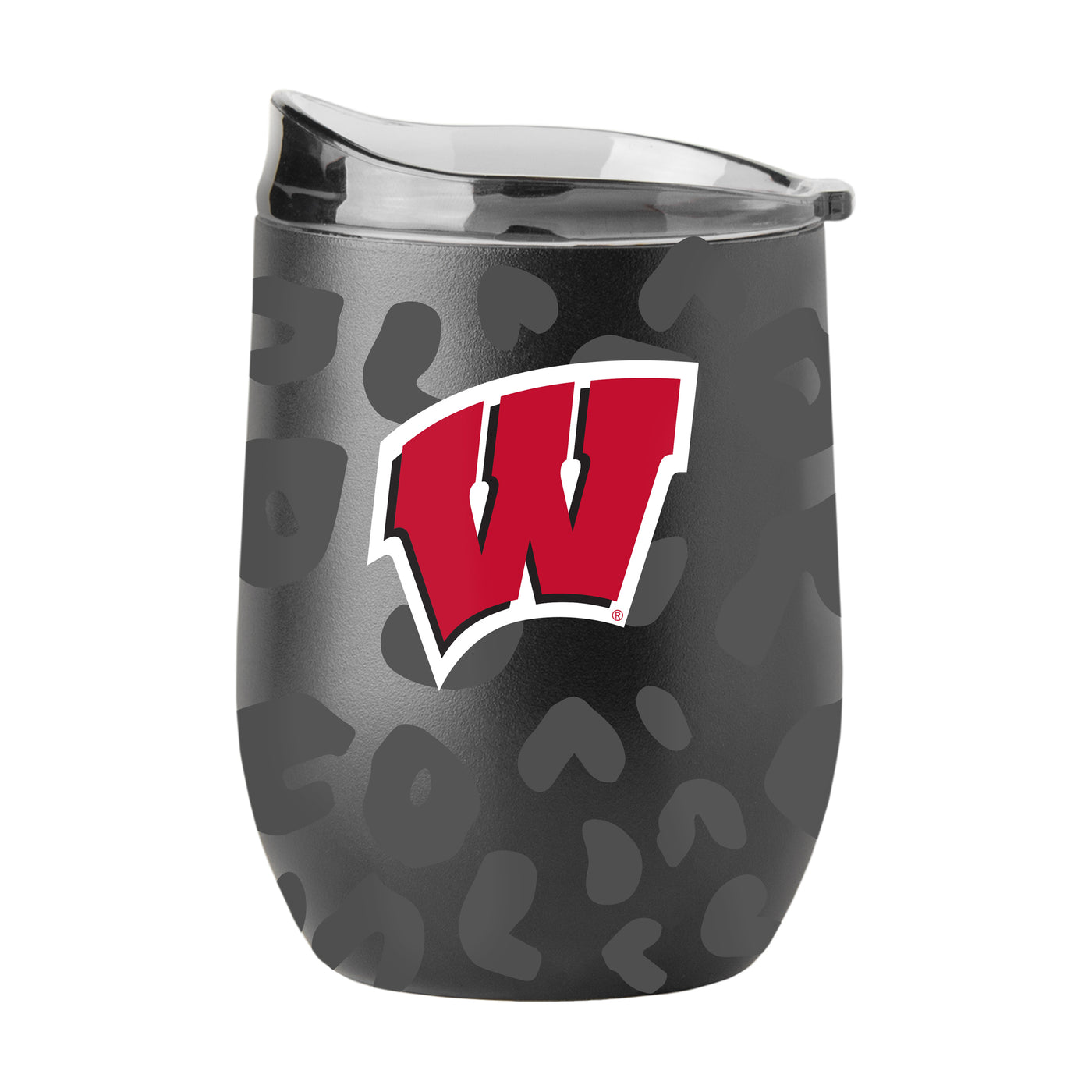 Wisconsin Leopard 16oz Black Powder Coat Curved Beverage - Logo Brands