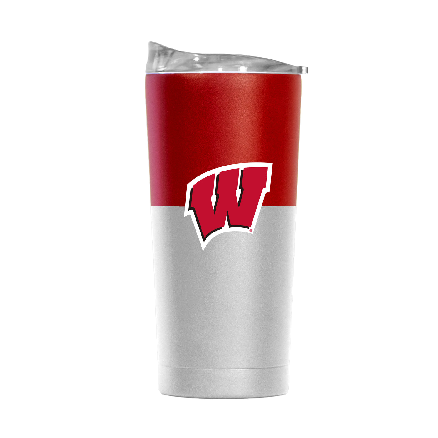 Wisconsin 20oz Colorblock White Powder Coat Tumbler