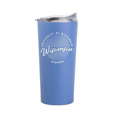 Wisconsin 20oz Retro Script Arctic Powder Coat Tumbler